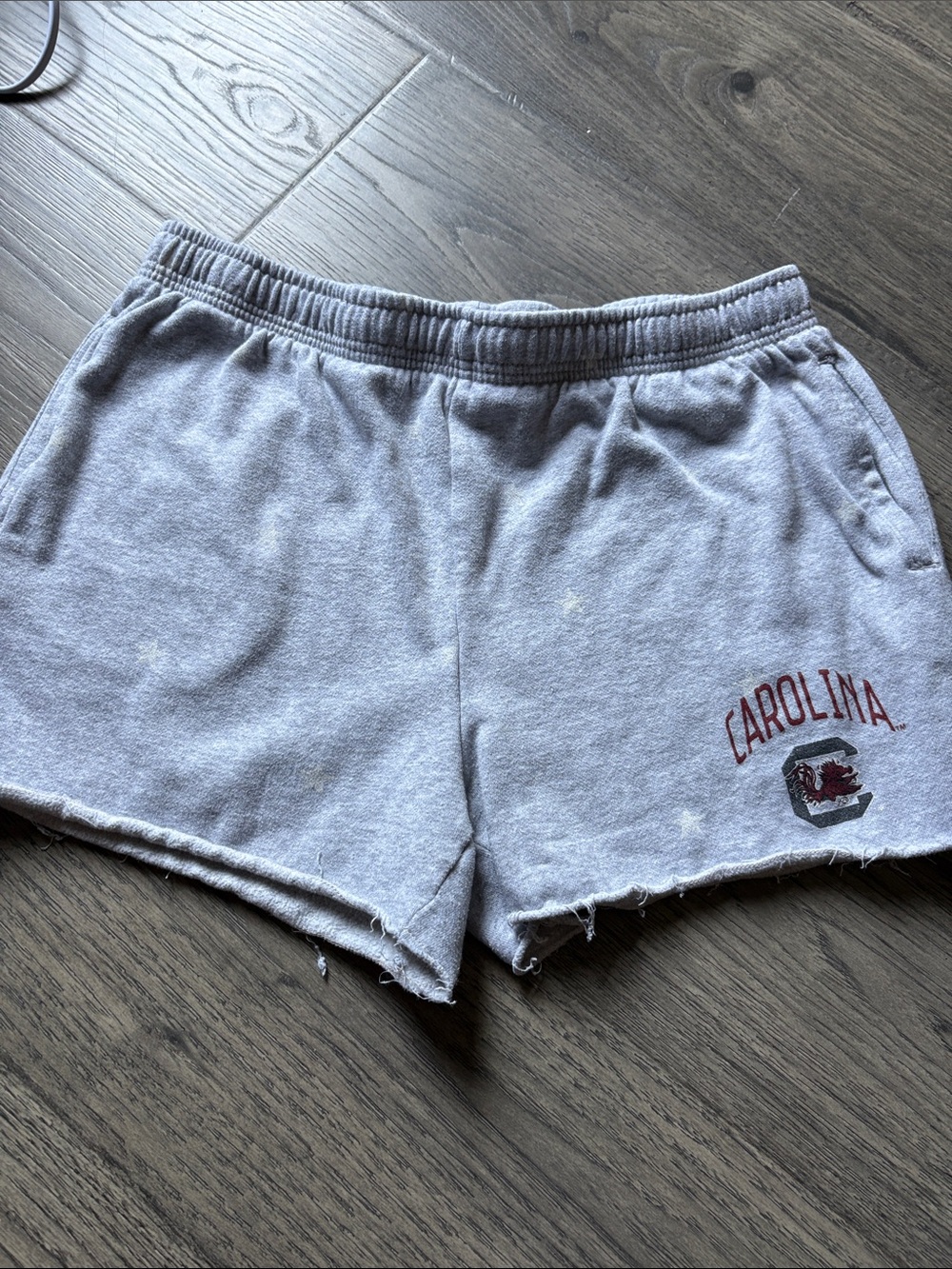 Gray Women's Gamecocks Athletic Shorts with Elastic Waist